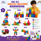 Magnetic Building Tiles Construction Toy Set