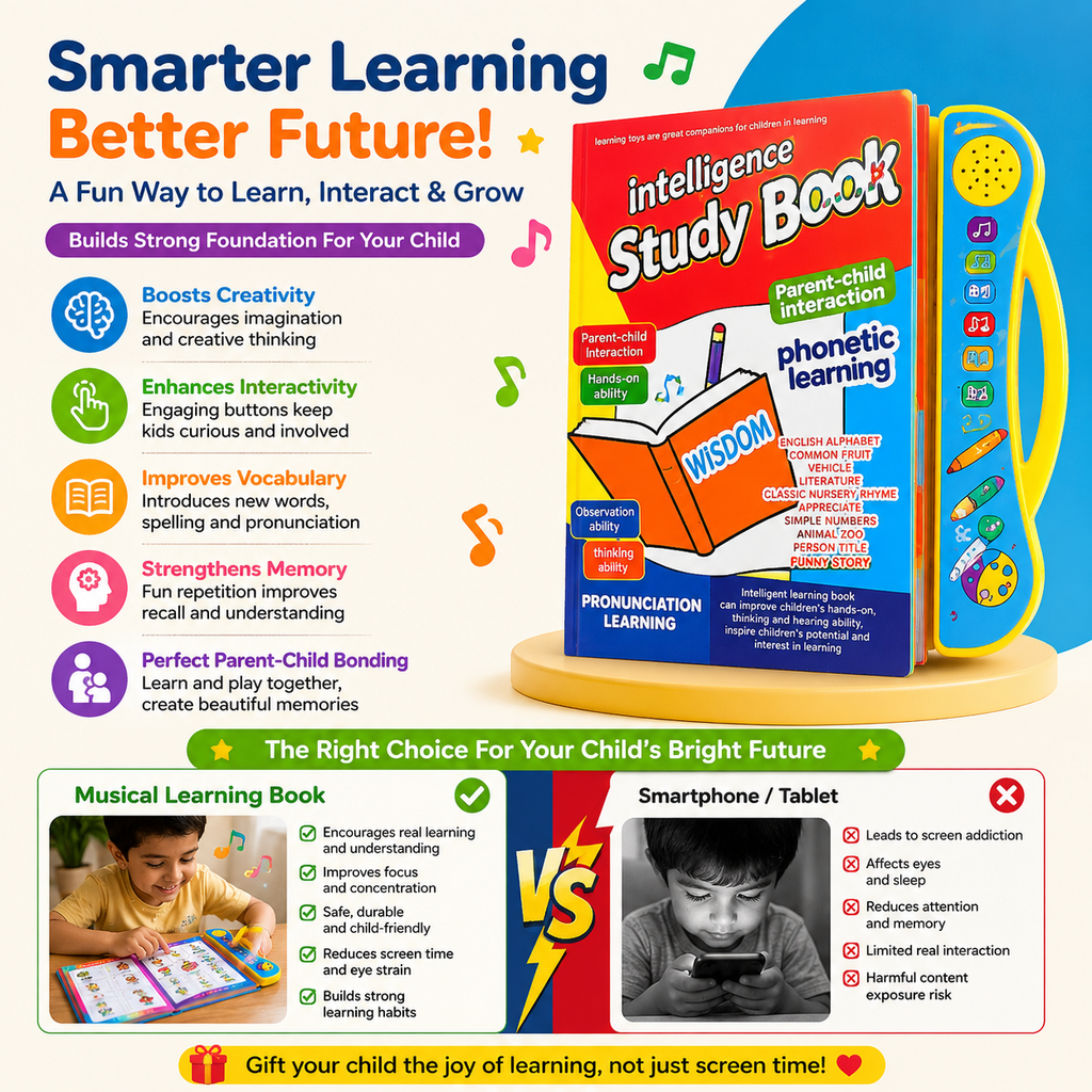 Musical Learning Study Book With Numbers Letters