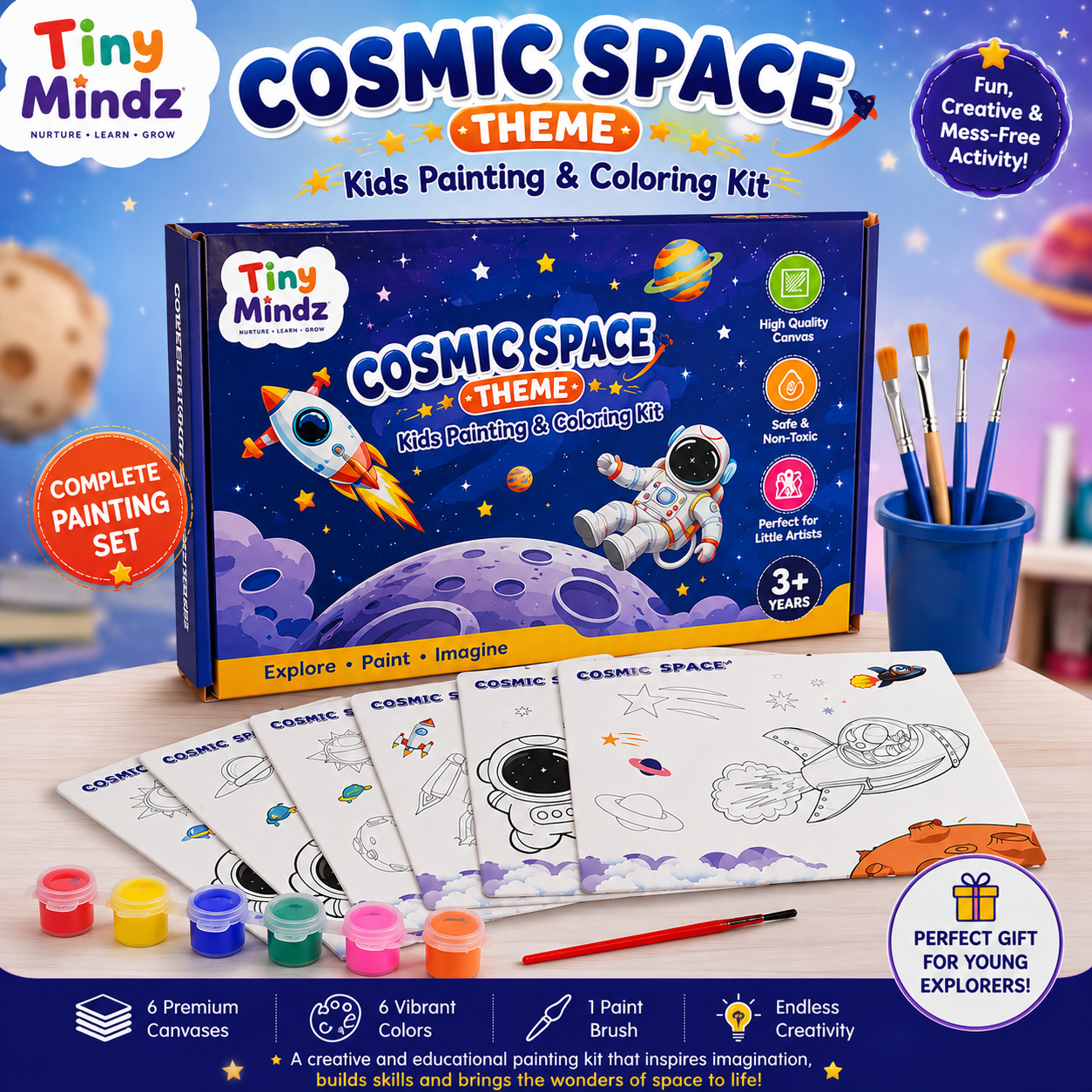 Cosmic Space Theme Kids Painting And Coloring Kit