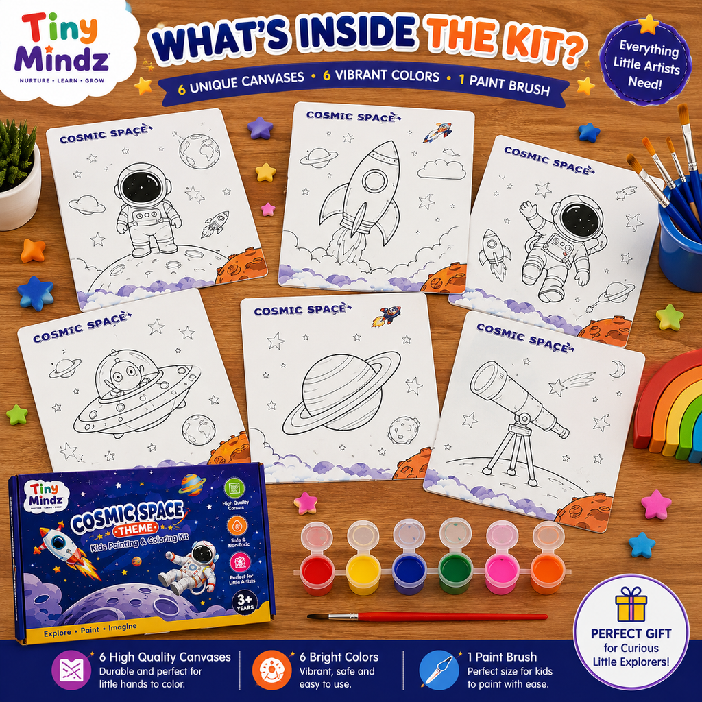 Cosmic Space Theme Kids Painting And Coloring Kit
