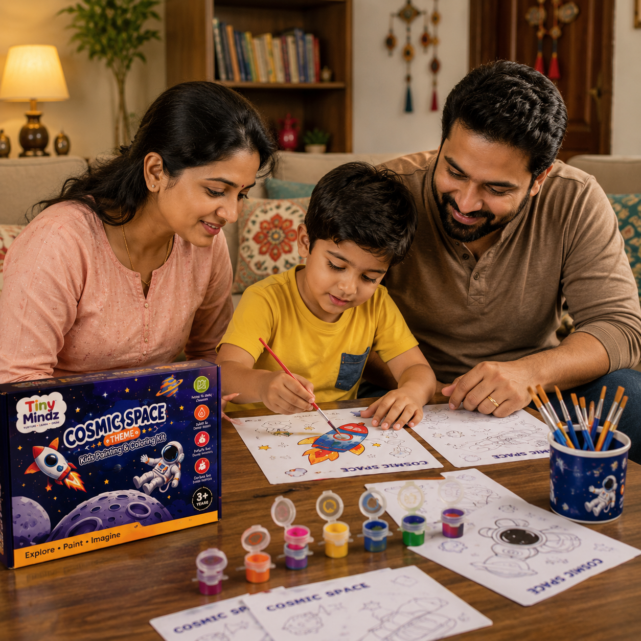 Cosmic Space Theme Kids Painting And Coloring Kit