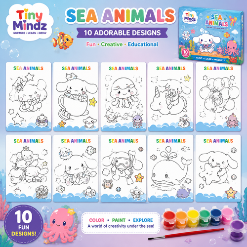 Kids Diy Colour Painting Kit With Cartoon Sketch Book