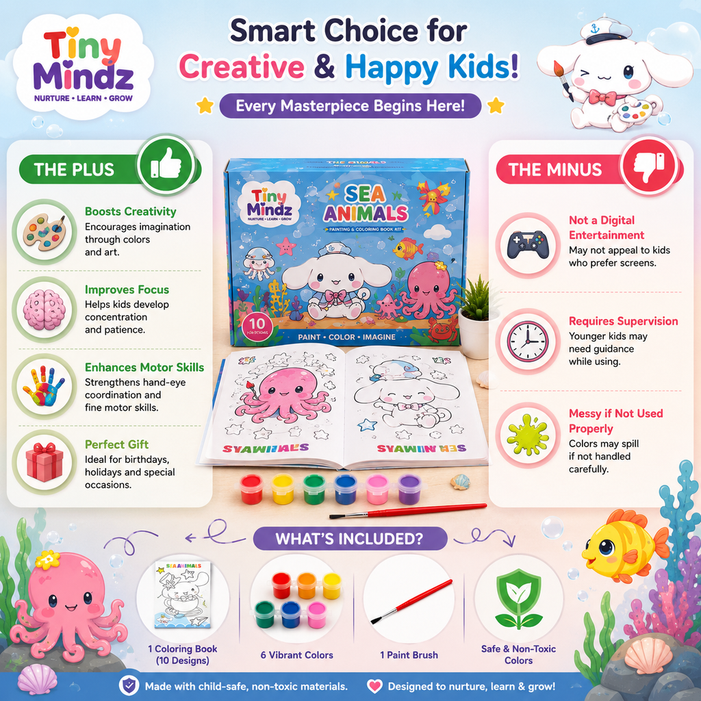 Kids Diy Colour Painting Kit With Cartoon Sketch Book