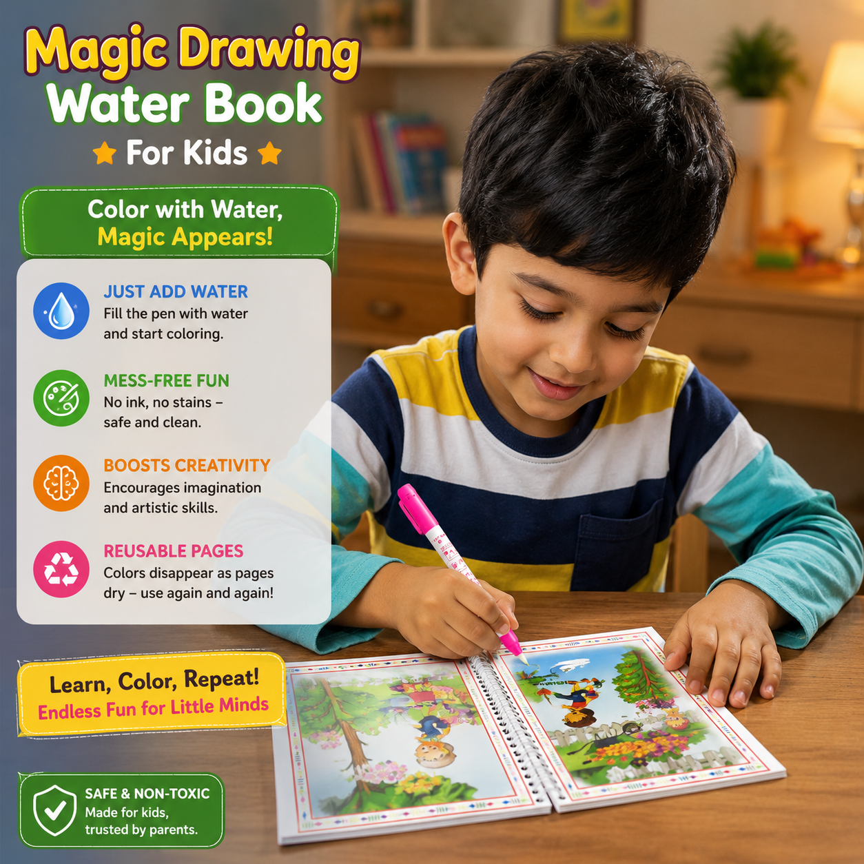 Magic Drawing Water Book For Kids