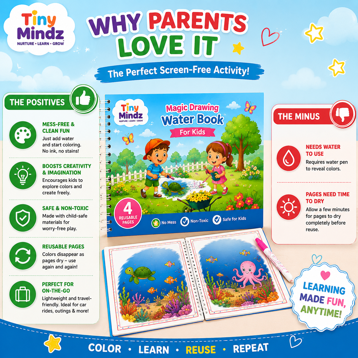 Magic Drawing Water Book For Kids