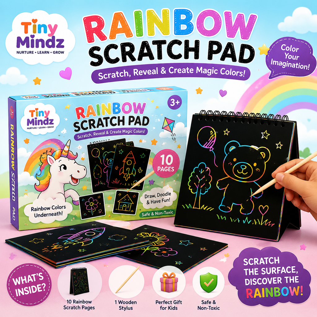 Rainbow Art Scratch Paper Book For Kids