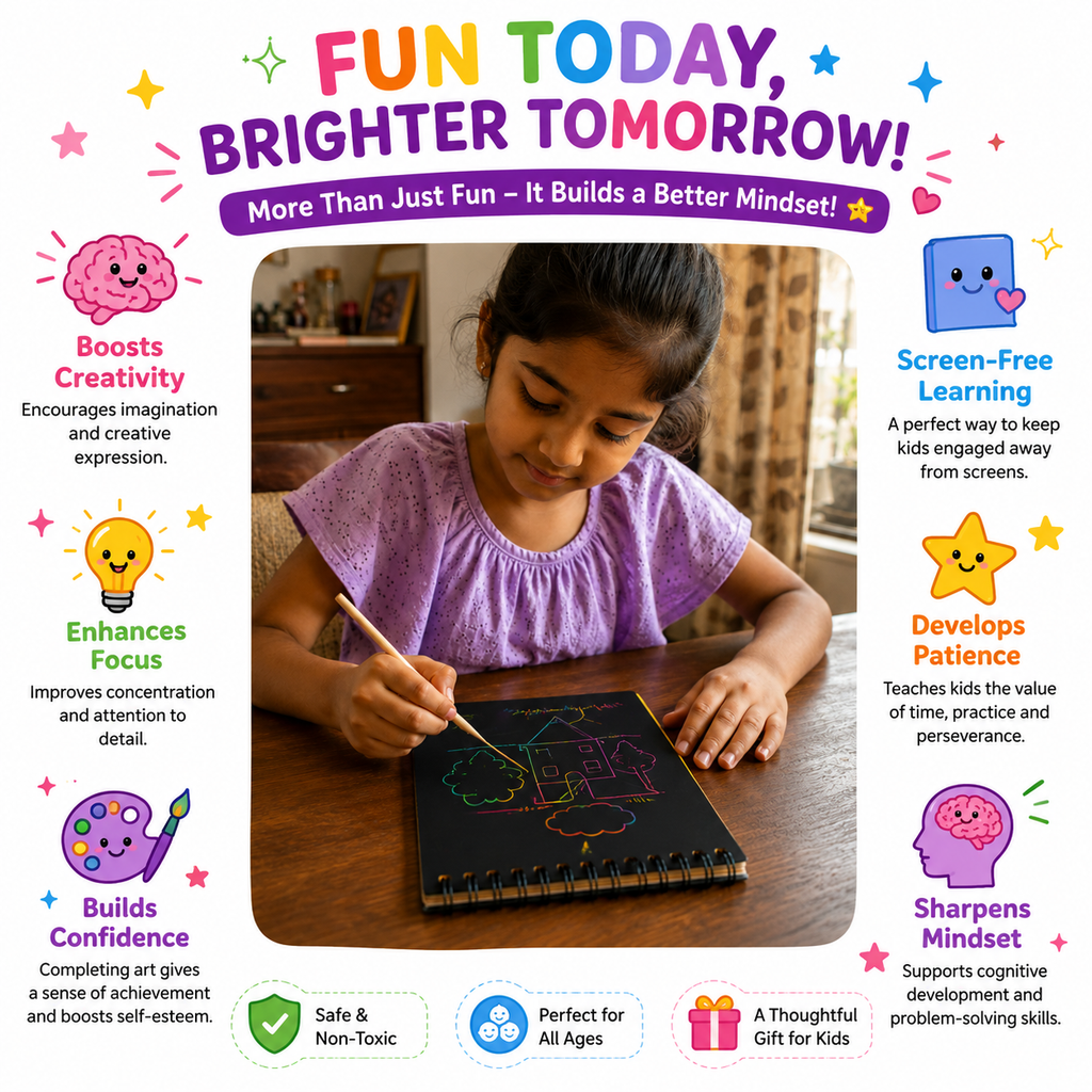 Rainbow Art Scratch Paper Book For Kids